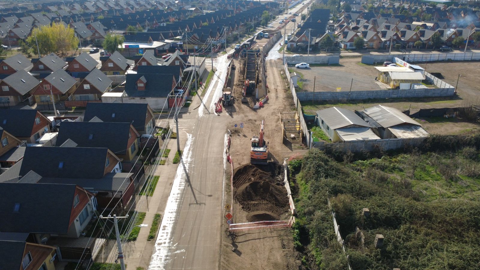 OBRAS DE COLECTORES DE AGUAS LLUVIAS DE RENGO ALCANZAN 37% DE AVANCE DE SUS OBRAS